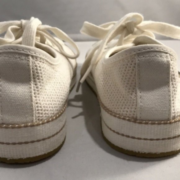 UGG LAUDI 1020094 SZ 7 Lace up Cream Beige Tan Fabric Sneakers Shoes VGC - Picture 5 of 11